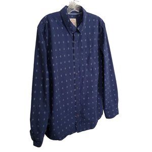 FatFace UK Size L Shirt 100% Cotton Embroidered Button Front Long Sleeve Pocket